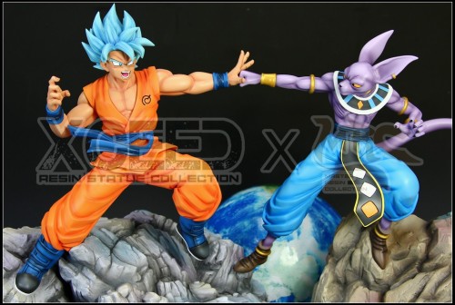 MRC DBZ Dragon Ball Super blue&red Goku VS Beerus figure Resin statue In stock  2 PCS Goku figure