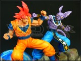 MRC DBZ Dragon Ball Super blue&red Goku VS Beerus figure Resin statue In stock  2 PCS Goku figure