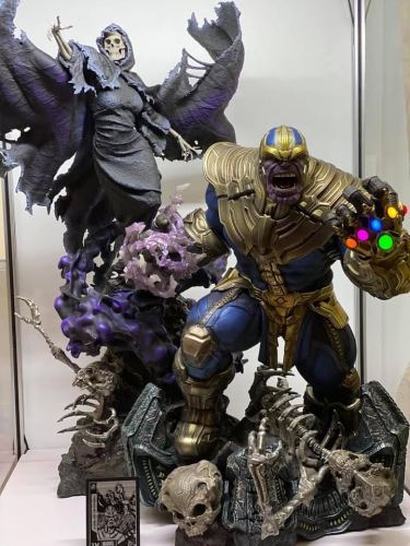 In stock Private Custom Thanos & Goddess of Death 1/4 Scale Polystone Statue
