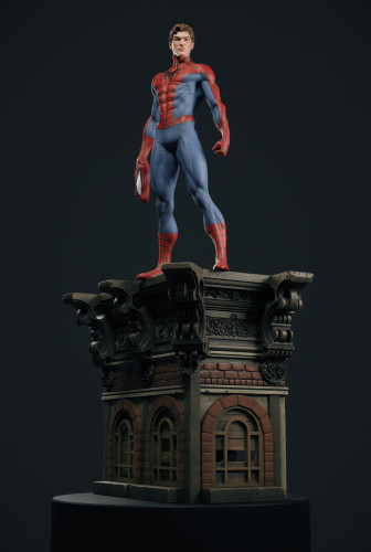 In stock  Private custom Marvel Spiderman 1/4 Polystone Statue 3PCS Head full body portrait