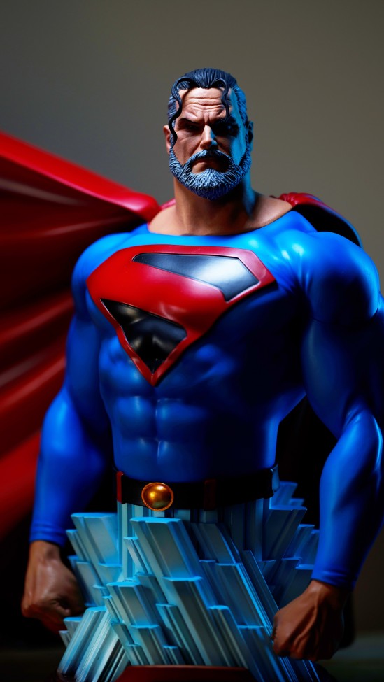 In Stock DC Tribute to the classic look Superman 1/4 scale Polystone statue 2 PCS head carving