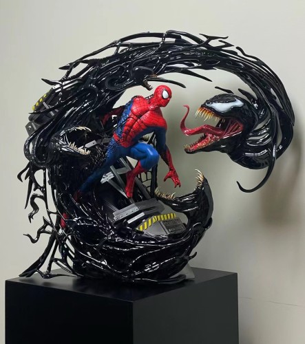 Almost done! Delivery around April Private custom Spiderman VS Venom 1/4 scale Polystone statue figure