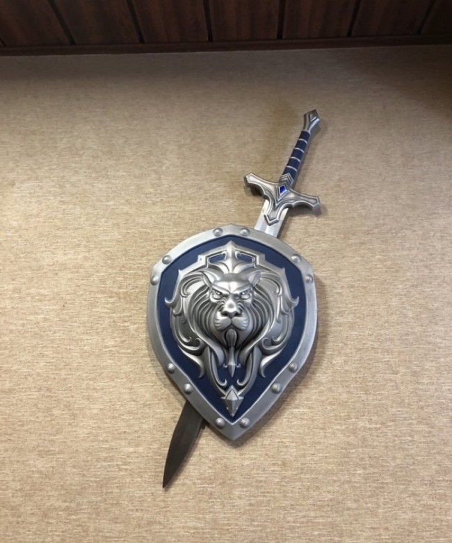 Stormwind City Soldier Sword shield spear helmet 1:1 Cosplay World of Warcraft