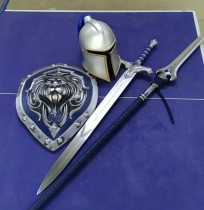 Stormwind City Soldier Sword shield spear helmet 1:1 Cosplay World of Warcraft