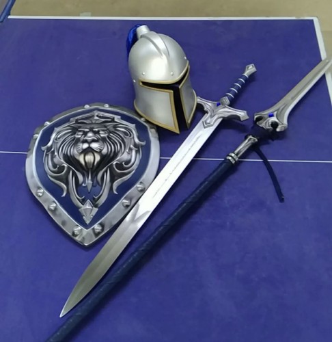 Stormwind City Soldier Sword shield spear helmet 1:1 Cosplay World of Warcraft