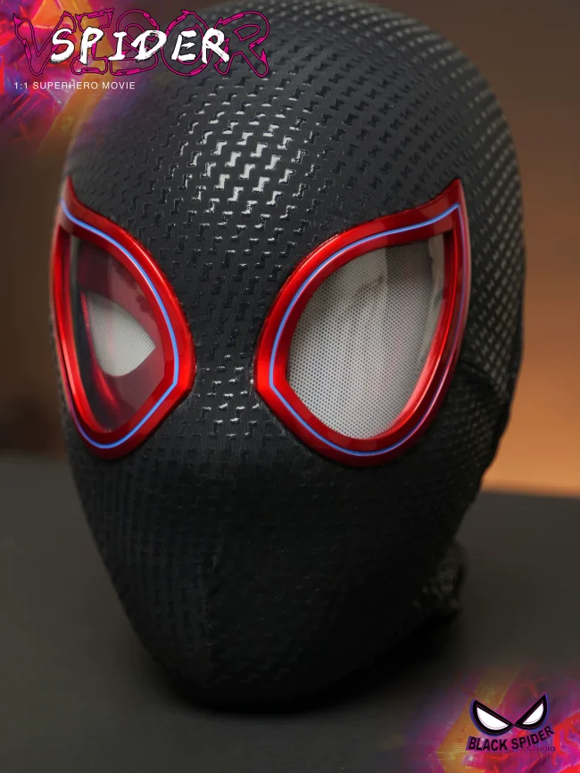 In Stock Spider-Man Mask Moving Eyes Helmet Cosplay Prop Remote Control Ring NEW