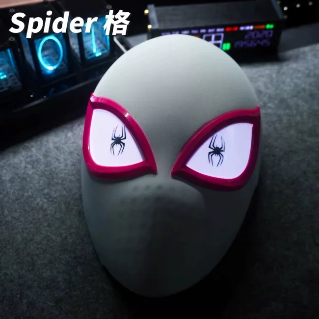 In Stock Spider-Man Mask Moving Eyes Helmet Cosplay Prop Remote Control Ring NEW