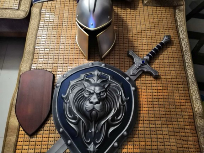 Stormwind City Soldier Sword shield spear helmet 1:1 Cosplay World of Warcraft