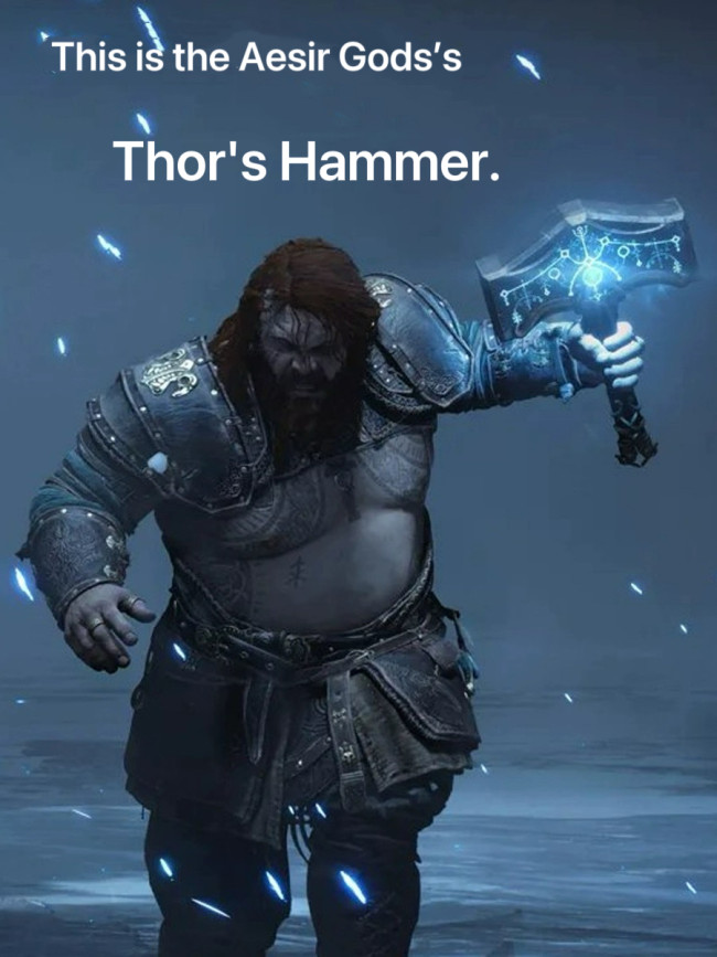 God of War: Ragnarok Thor's Hammer Aesir Gods 1:1 all-metal Weapon model Cosplay