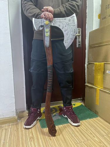 God of War Kratos Leviathan Axe 1:1 life Size all-metal Weapon model Cosplay