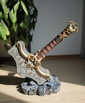 God of War: Ragnarok Thor's Hammer Aesir Gods 1:1 all-metal Weapon model Cosplay