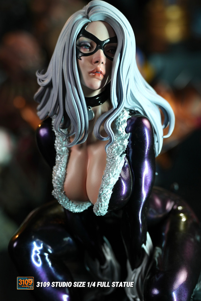 In stock 3109 Studio Spider-Man Black cat 1/4 Statue model