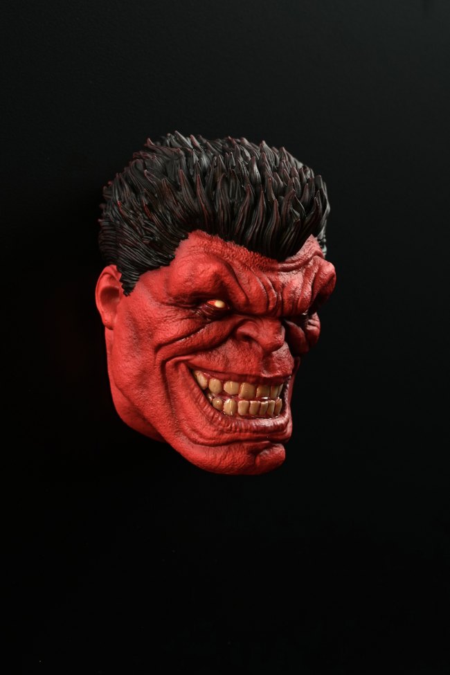 In stock 3109 Studio Puzzle Red Hulk1/4 head carved fridge magnet Resin statue Figure Collection Gift 