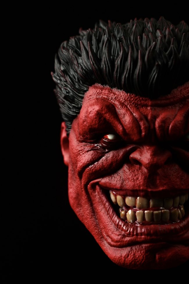 In stock 3109 Studio Puzzle Red Hulk1/4 head carved fridge magnet Resin statue Figure Collection Gift 