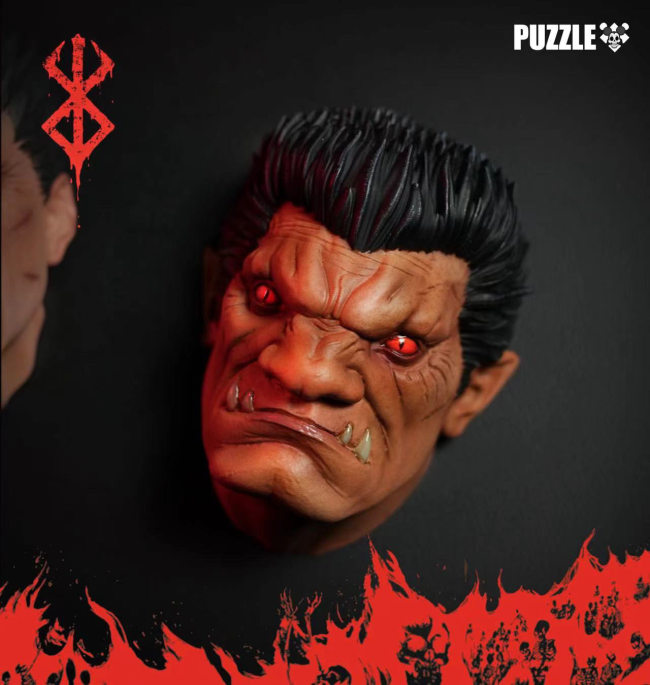 In stock 3109 Studio Puzzle Berserk Zodd Guts 1/4 head carved fridge magnet Resin statue Figure Collection Gift 