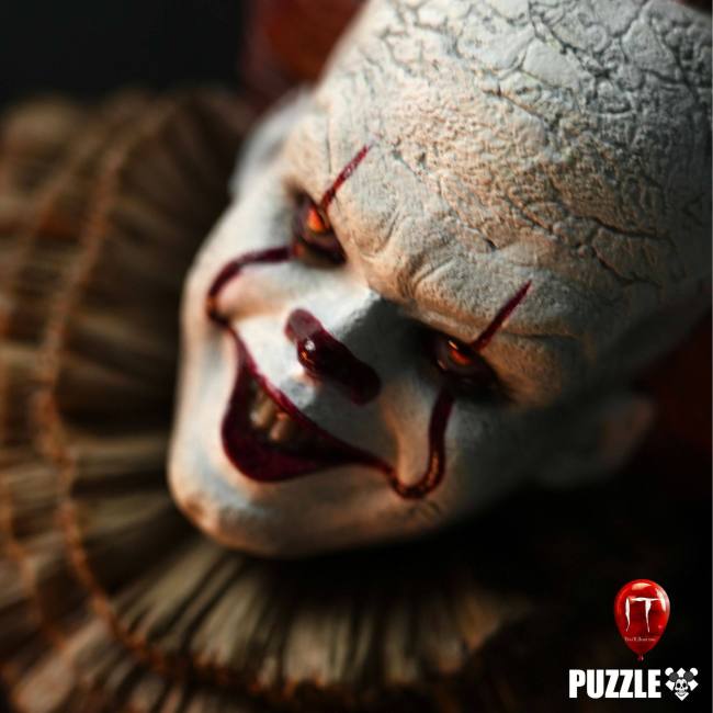 In stock 3109 Studio Puzzle It Pennywise 1/4 head carved fridge magnet Resin statue Figure Collection Gift