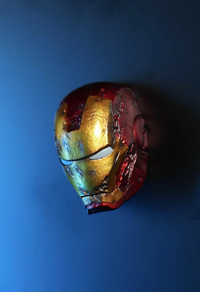 In stock 3109 Studio Puzzle Iron Man MK2 Mark2 1/4 head carved fridge magnet Resin statue Figure Collection Gift 