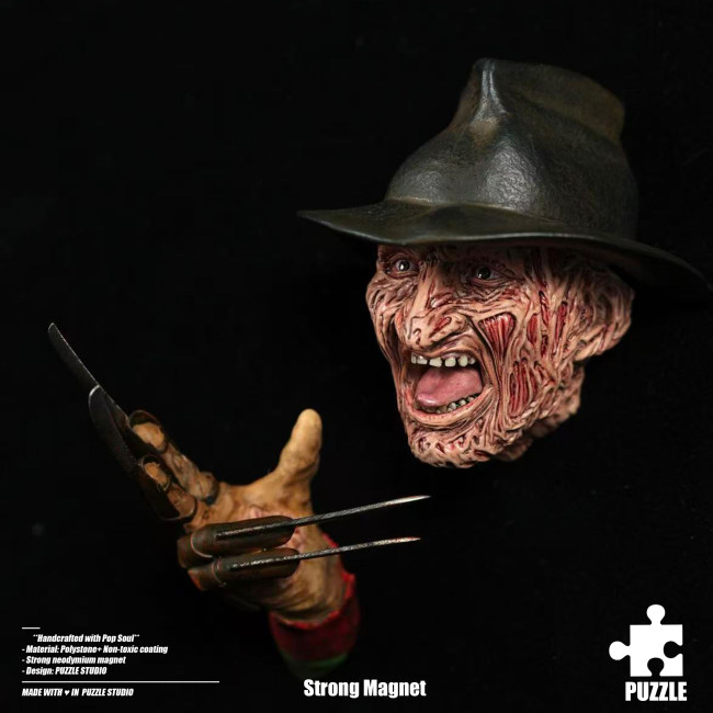 Pre-sale 3109 Studio Puzzle Horror movie Freddy Krueger 1/4 head carved fridge magnet Resin statue Figure Collection Gift