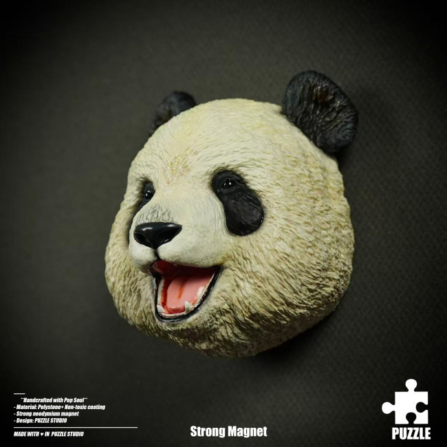   Pre-sale 3109 Studio Puzzle Animal Series Panda 1/4 head carved fridge magnet Resin statue Figure Collection Gift