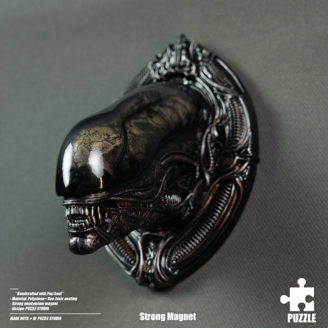 Pre-sale 3109 Studio Puzzle Aliens 1/4 head carved fridge magnet Resin statue Figure Collection Gift