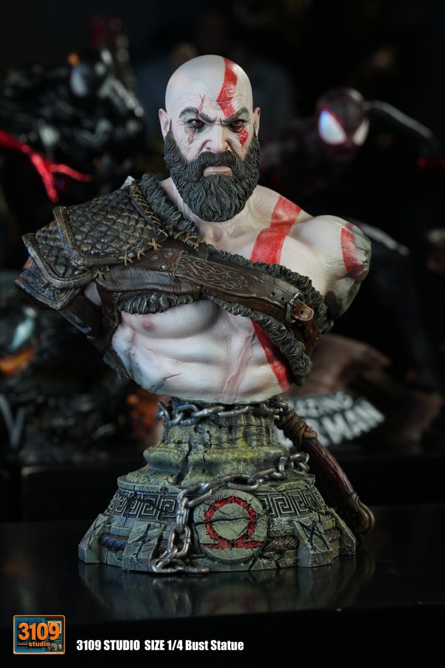 3109 Studio God of War Kratos 1/4 Scale Bust Statue Resin GK Figure Model