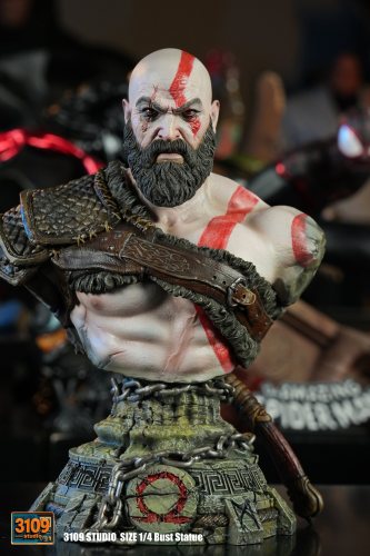 3109 Studio God of War Kratos 1/4 Scale Bust Statue Resin GK Figure Model