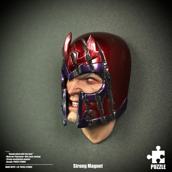 Pre-sale Puzzle X-Men Magneto 1/4 head carved  fridge magnet Resin statue Figure Collection Gift
