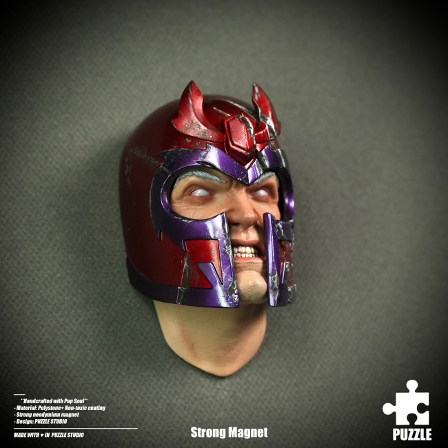 Pre-sale Puzzle X-Men Magneto 1/4 head carved  fridge magnet Resin statue Figure Collection Gift