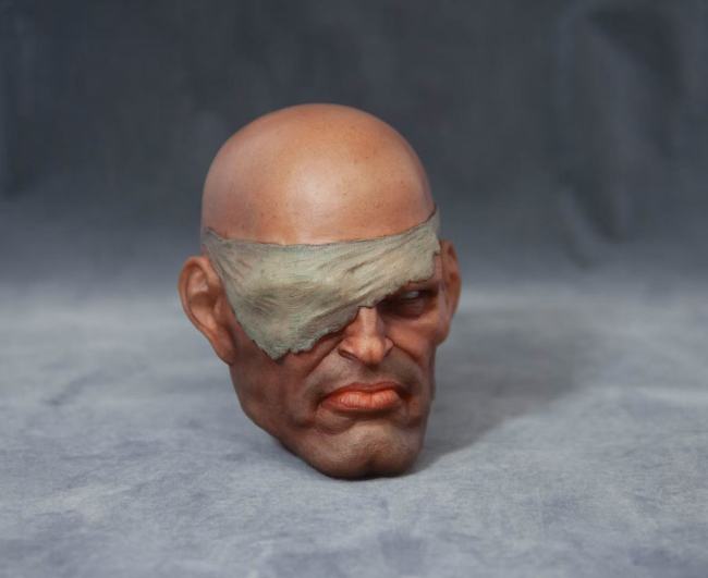 Handmade Custom Street Fighter Sagat Head Sculpture Fridge Magnet Resin Kitchen Decor Collectible Gift
