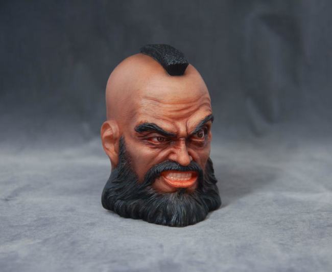 Handmade Custom Street Fighter Zangief Head Sculpture Fridge Magnet Resin Kitchen Decor Collectible Gift