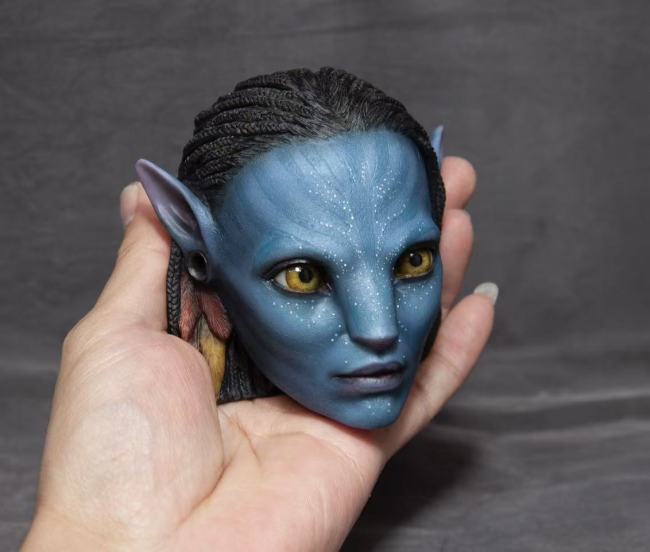 Handmade Custom Avatar Neytiri Head Sculpture Fridge Magnet Resin Kitchen Decor Collectible Gift