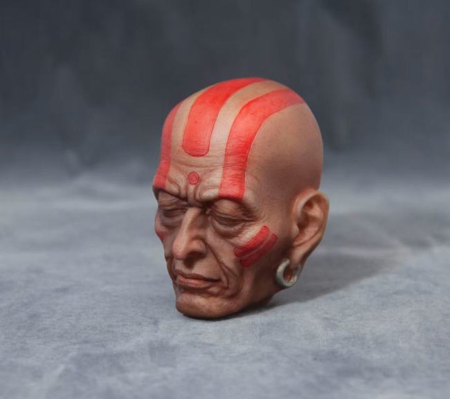 Handmade Custom Street Fighter Dhalsim Head Sculpture Fridge Magnet Resin Kitchen Decor Collectible Gift