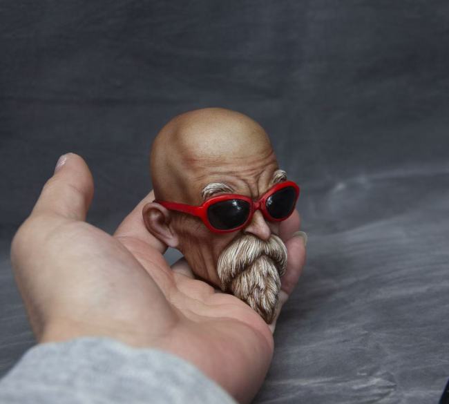Handmade Custom DBZ Master Roshi Head Sculpture Fridge Magnet Resin Kitchen Decor Collectible Gift