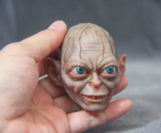 Handmade Custom Gollum Head Sculpture Fridge Magnet Resin Kitchen Decor Collectible Gift