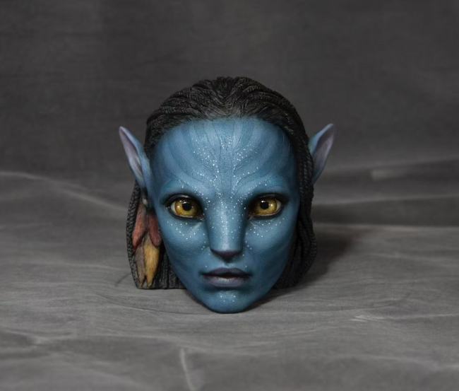 Handmade Custom Avatar Neytiri Head Sculpture Fridge Magnet Resin Kitchen Decor Collectible Gift