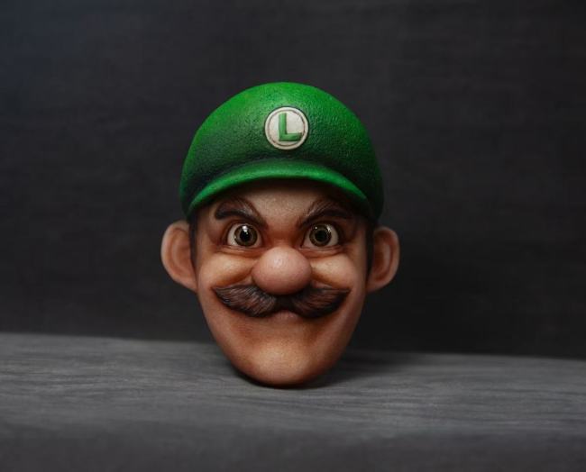 Handmade Custom Super Mario Mario Luigi Head Sculpture Fridge Magnet Resin Kitchen Decor Collectible Gift