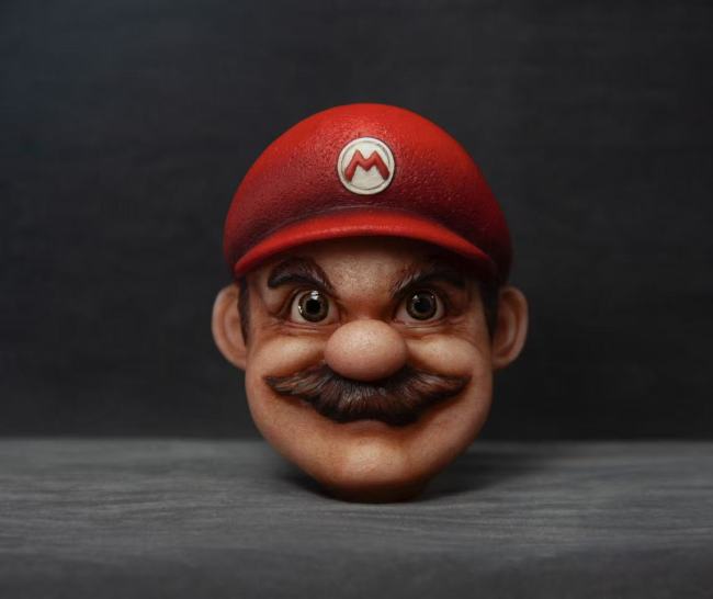 Handmade Custom Super Mario Mario Luigi Head Sculpture Fridge Magnet Resin Kitchen Decor Collectible Gift