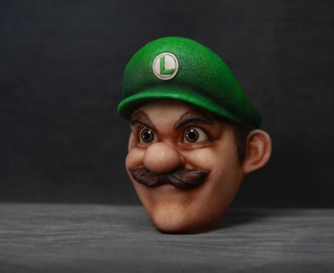 Handmade Custom Super Mario Mario Luigi Head Sculpture Fridge Magnet Resin Kitchen Decor Collectible Gift