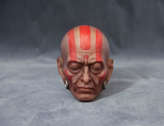 Handmade Custom Street Fighter Dhalsim Head Sculpture Fridge Magnet Resin Kitchen Decor Collectible Gift
