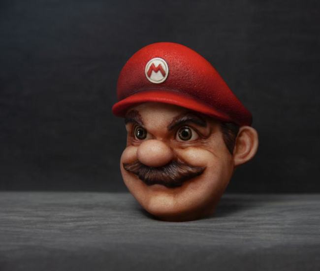 Handmade Custom Super Mario Mario Luigi Head Sculpture Fridge Magnet Resin Kitchen Decor Collectible Gift