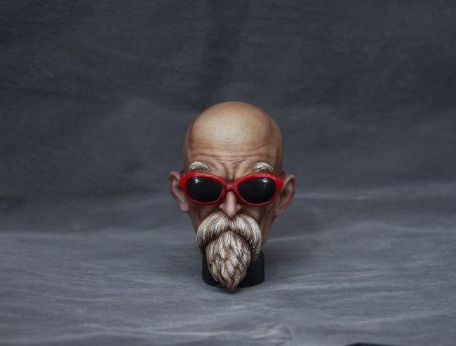 Handmade Custom DBZ Master Roshi Head Sculpture Fridge Magnet Resin Kitchen Decor Collectible Gift