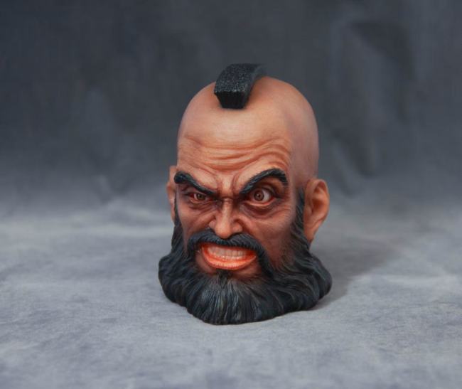 Handmade Custom Street Fighter Zangief Head Sculpture Fridge Magnet Resin Kitchen Decor Collectible Gift