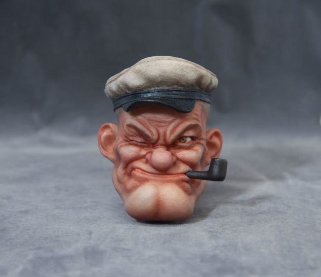 Handmade Custom Popeye Head Sculpture Fridge Magnet Resin Kitchen Decor Collectible Gift