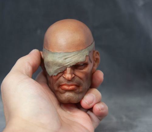 Handmade Custom Street Fighter Sagat Head Sculpture Fridge Magnet Resin Kitchen Decor Collectible Gift