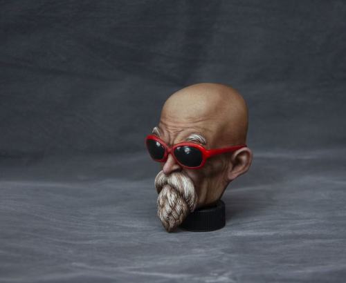 Handmade Custom DBZ Master Roshi Head Sculpture Fridge Magnet Resin Kitchen Decor Collectible Gift