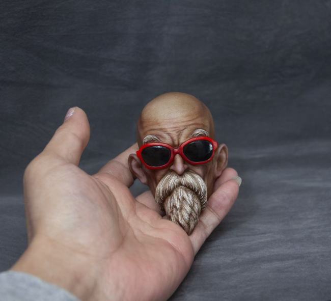 Handmade Custom DBZ Master Roshi Head Sculpture Fridge Magnet Resin Kitchen Decor Collectible Gift