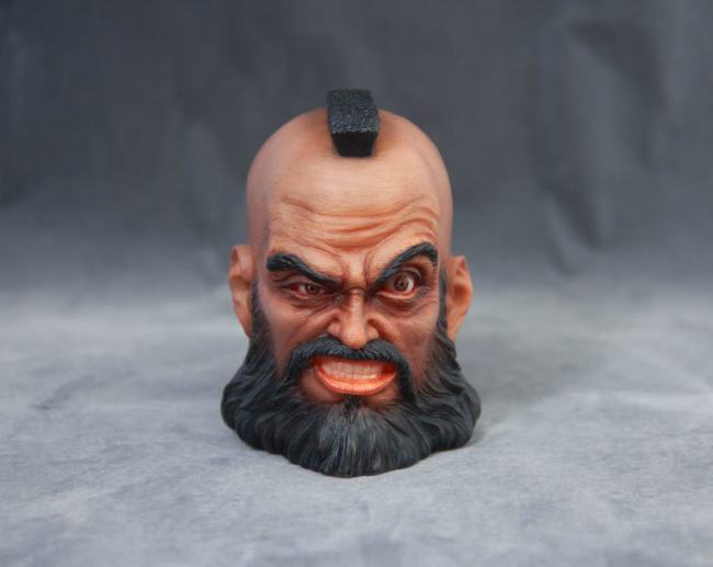 Handmade Custom Street Fighter Zangief Head Sculpture Fridge Magnet Resin Kitchen Decor Collectible Gift