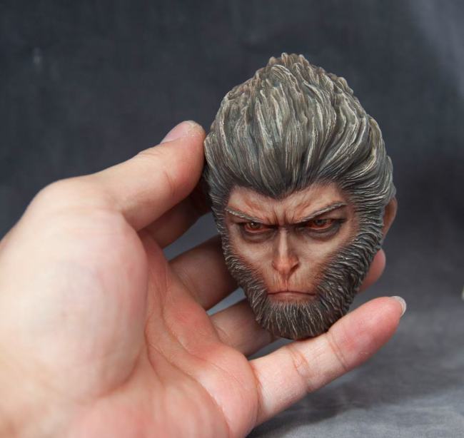 Handmade Custom Journey to the West Monkey King Head Sculpture Fridge Magnet Resin Kitchen Decor Collectible Gift