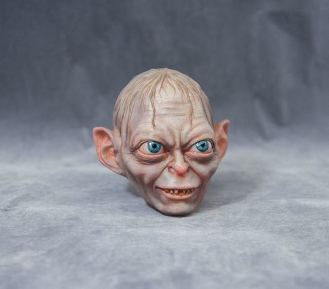 Handmade Custom Gollum Head Sculpture Fridge Magnet Resin Kitchen Decor Collectible Gift