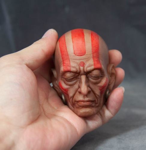 Handmade Custom Street Fighter Dhalsim Head Sculpture Fridge Magnet Resin Kitchen Decor Collectible Gift